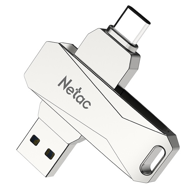 картинка USB Флеш 64GB 3.0 Netac U782C OTG NT03U782C-064G-30PN серебристый от интернет-магазина itsklad.kz