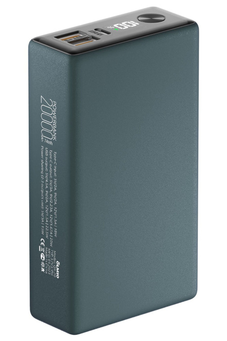 картинка Зарядное устройство Power bank Olmio QX-20, 20000mAh, зеленый от интернет-магазина itsklad.kz