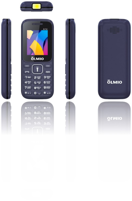 картинка Мобильный телефон Olmio A14 синий от интернет-магазина itsklad.kz