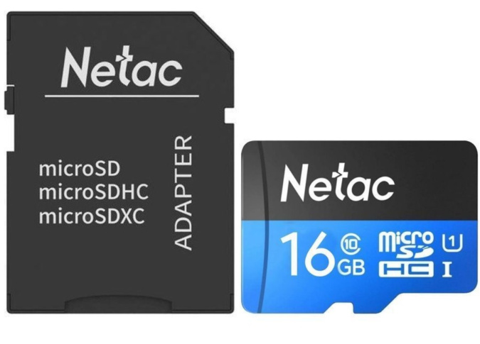 картинка Карта памяти MicroSD 16GB Class 10 U1 Netac P500 NT02P500STN-016G-R с адаптером SD от интернет-магазина itsklad.kz