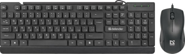 картинка Комплект проводной клавиатура+мышь Defender York C-777 RU черный от интернет-магазина itsklad.kz