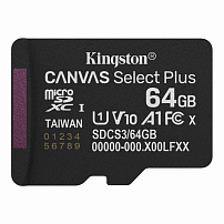 Карта памяти MicroSD 64GB Class 10 UHS-I Kingston SDCS3/64GBSP