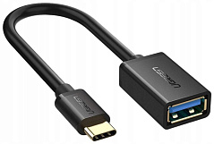 Кабель переходник Ugreen USB 3.1м Type C-USB(f) Type A 0.1м OTG-кабель черный