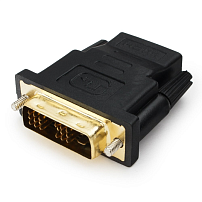 Переходник HDMI <-> DVI-D Cablexpert A-HDMI-DVI-2, 19F/19M, single-link, позолоченные контакты, черн