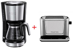 Кофеварка капельная Russell Hobbs 24210-56 металл + Тостер 26210-56