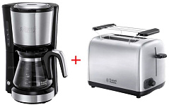 Кофеварка капельная Russell Hobbs 24210-56 металл + Тостер 24080-56