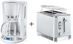 Кофеварка капельная Russell Hobbs 24390-56 белый + Тостер 24370-56